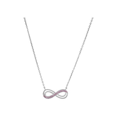 Collier infini en argent rhodié et oxydes de zirconium