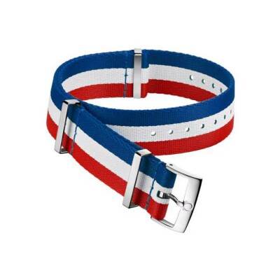 Bracelet de montre OMEGA en polyamide bleu, blanc rouge, 21-22mm