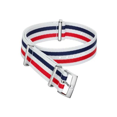 Bracelet de montre OMEGA en polyamide bleu, blanc rouge, 21-22mm