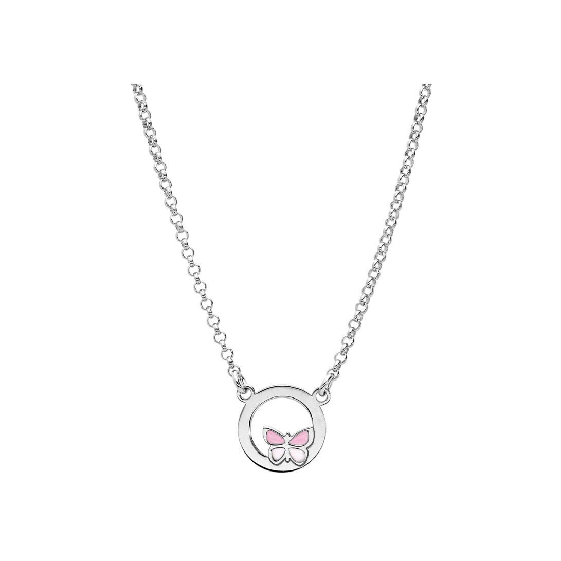 Collier cercle avec papillon en argent rhodié