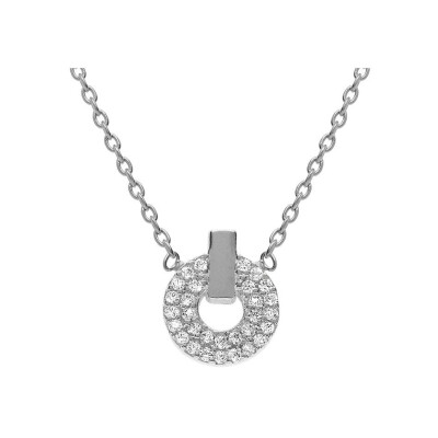 Collier en argent rhodié et oxydes de zirconium