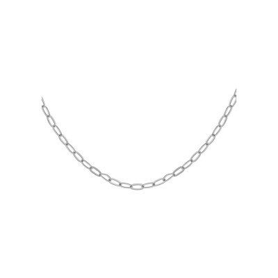 Chaîne argent rhodié maille rectangulaire 1,8mm 50cm