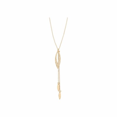 Collier argent dorure jaune forme Y 40+5cm