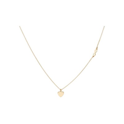 Collier cœur et infini en argent doré