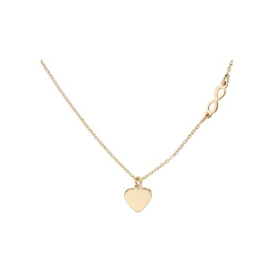 Collier cœur et infini en argent doré