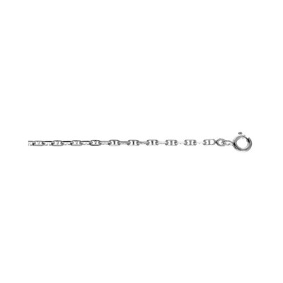 Collier argent rhodié maille marine inversée 45cm