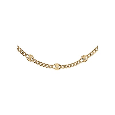 Collier argent doré maille gourmette pastilles étoile 42cm