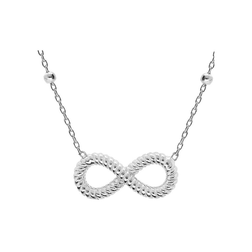 Collier infini en argent rhodié