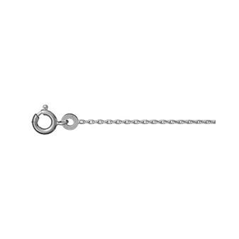 Chaîne forçat 1mm en argent rhodié, 45cm