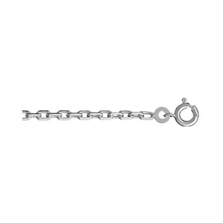 Chaîne forçat 2.5mm en argent rhodié, 60cm