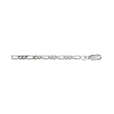 Chaîne 1+2 3mm 45cm argent rhodié