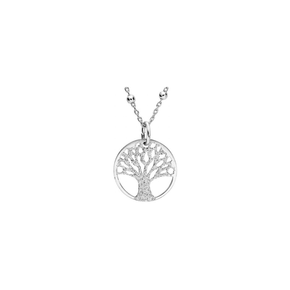 Collier arbre de vie en argent rhodié