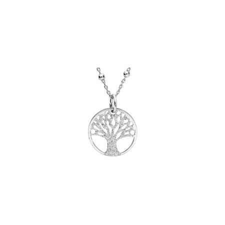 Collier arbre de vie en argent rhodié