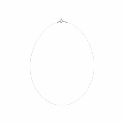 Collier en argent, fil nylon et fermoir argent, 42cm