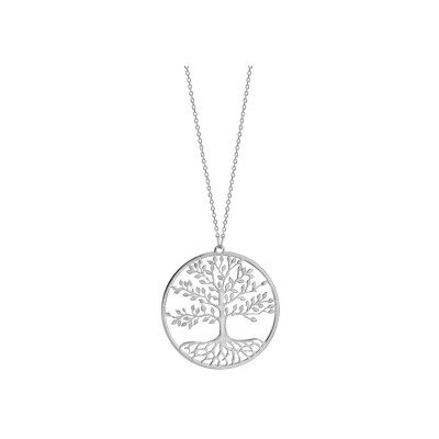 Collier arbre de vie en argent rhodié