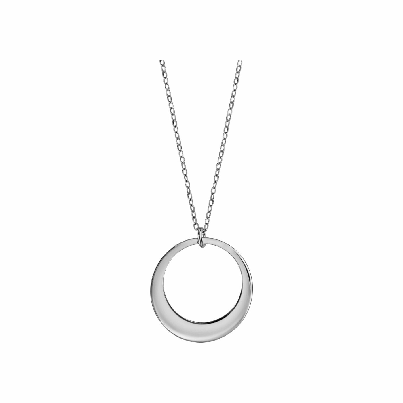 Collier argent rhodié pendentif 1 cercle à graver 40+5cm