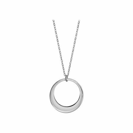 Collier argent rhodié pendentif 1 cercle à graver 40+5cm