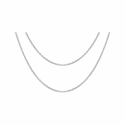 Collier argent rhodié double chaîne 40 et 45cm