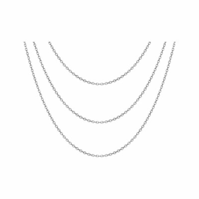 Collier argent rhodié 3 chaînes 40/45/50cm