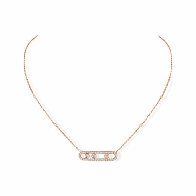 Collier Messika Move Classique pavé en or rose et diamants