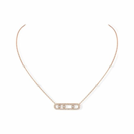 Messika Move Pavé necklace, rose gold, diamonds