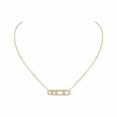 Messika Move Pavé necklace, yellow gold, diamonds