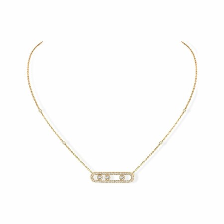 Messika Move Pavé necklace, yellow gold, diamonds