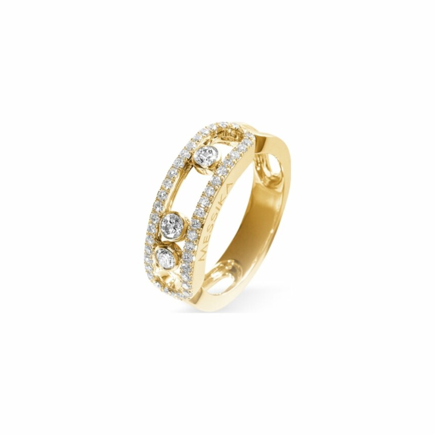 Messika Move Classique ring, yellow gold pave diamonds