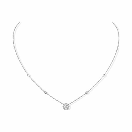 Collier Messika Joy en or blanc et diamants, diamant central de 0.25ct