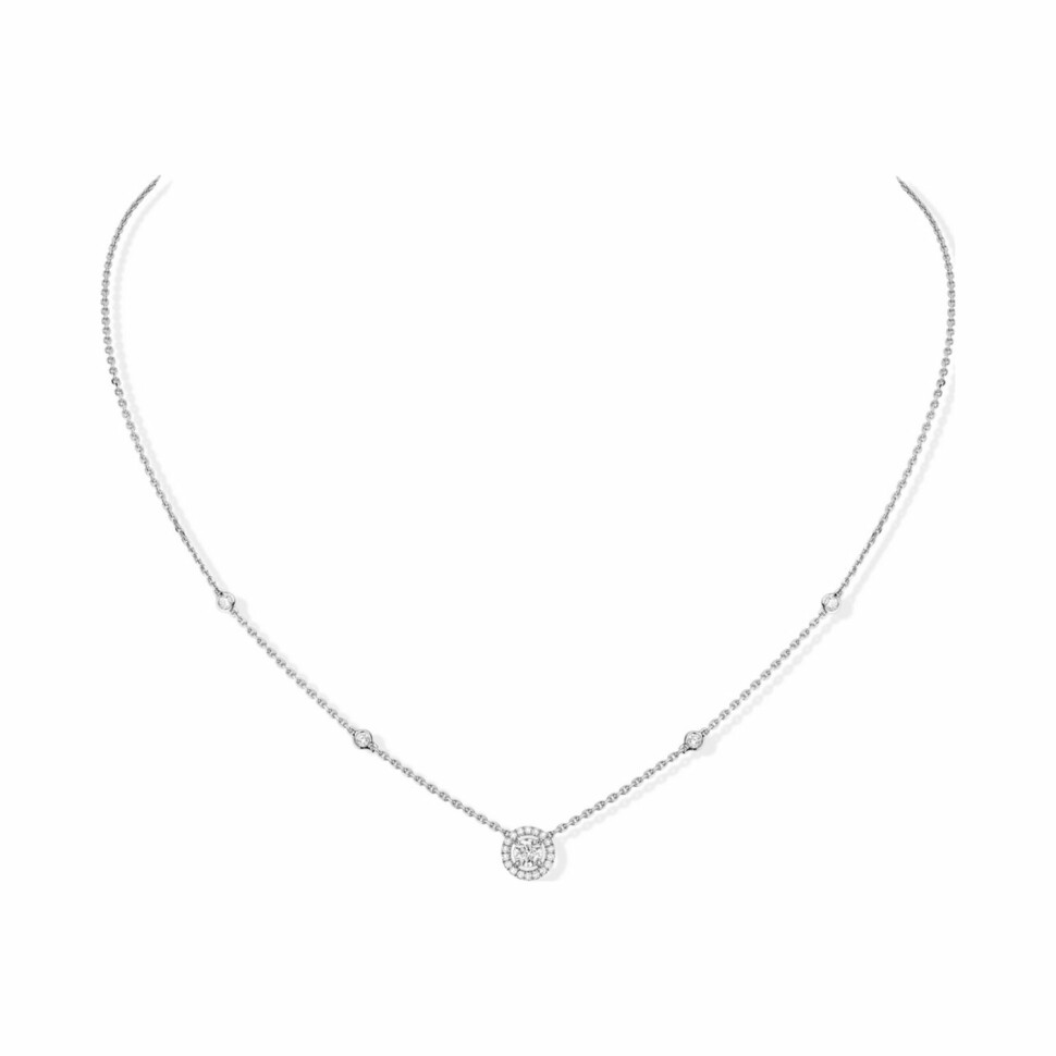Messika Joy necklace, white gold, diamonds, 0.25ct centre diamond