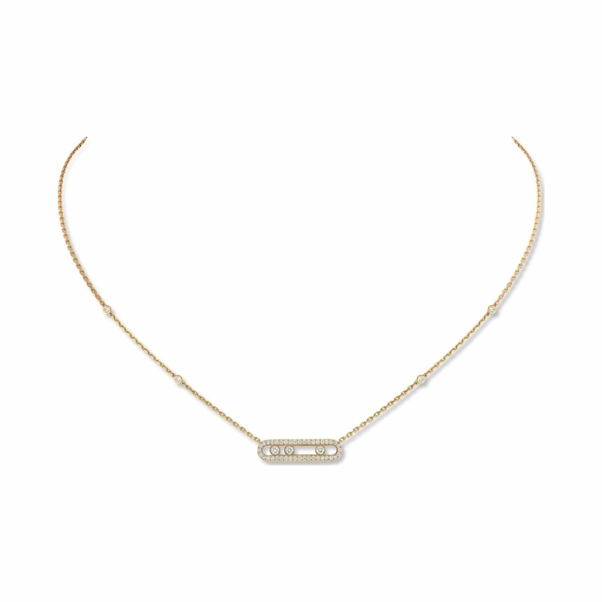 Messika Baby Move Pavé necklace, yellow gold, diamonds