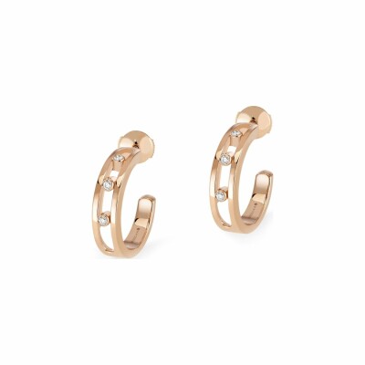 Messika Move creole earrings, rose gold diamonds