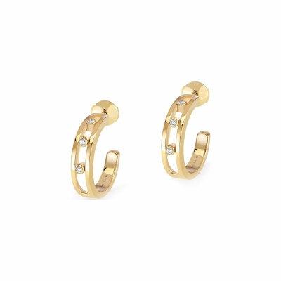 Messika Move creole earrings, yellow gold, diamonds