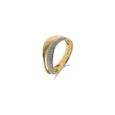 Bague en or blanc, or jaune et diamants