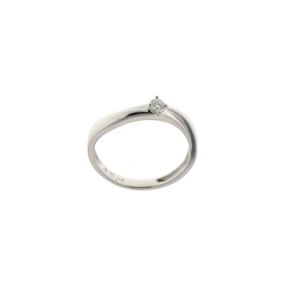 Solitaire en or blanc et diamant