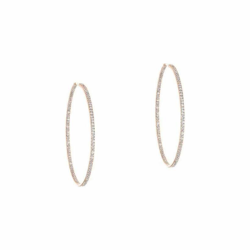 Messika S creole earrings, rose gold and diamonds