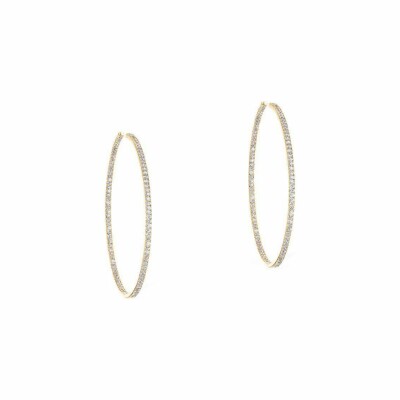 Boucles d'oreilles créoles Messika Gatsby PM en or jaune et diamants