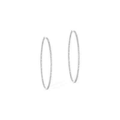 Messika Gatsby M creole earrings, white gold, diamonds