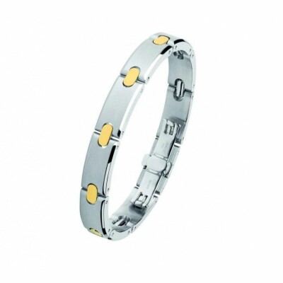 Bracelet Pequignet Moorea en Acier et or jaune largeur 10mm 0470478