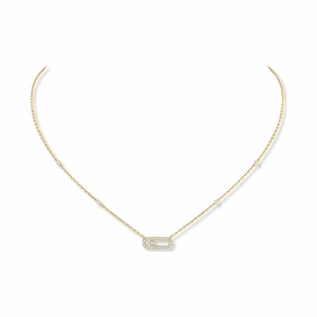 Messika Move Uno necklace, yellow gold, diamonds