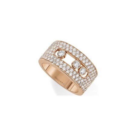 Bague Messika pavé MM en or rose et diamants