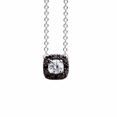 Collier One More Salina en or blanc et diamants blancs et diamants noirs