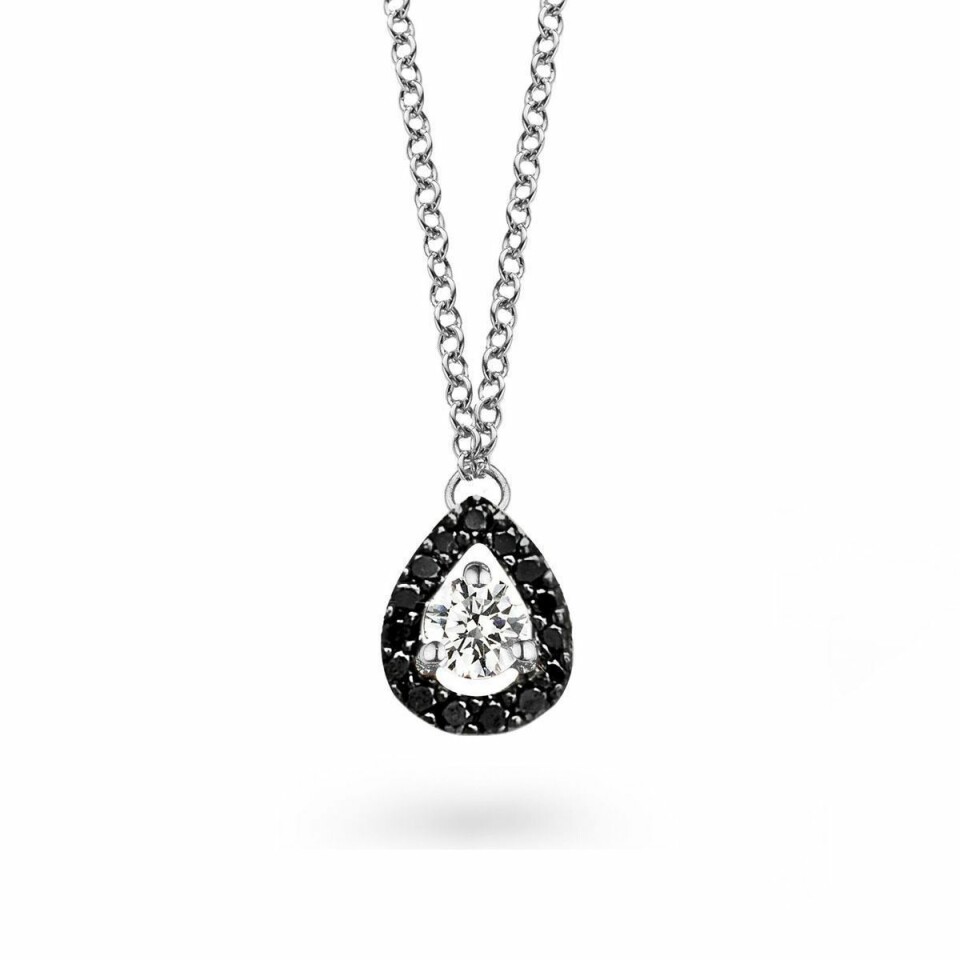 Collier One More Salina en or blanc et diamants blancs et diamants noirs