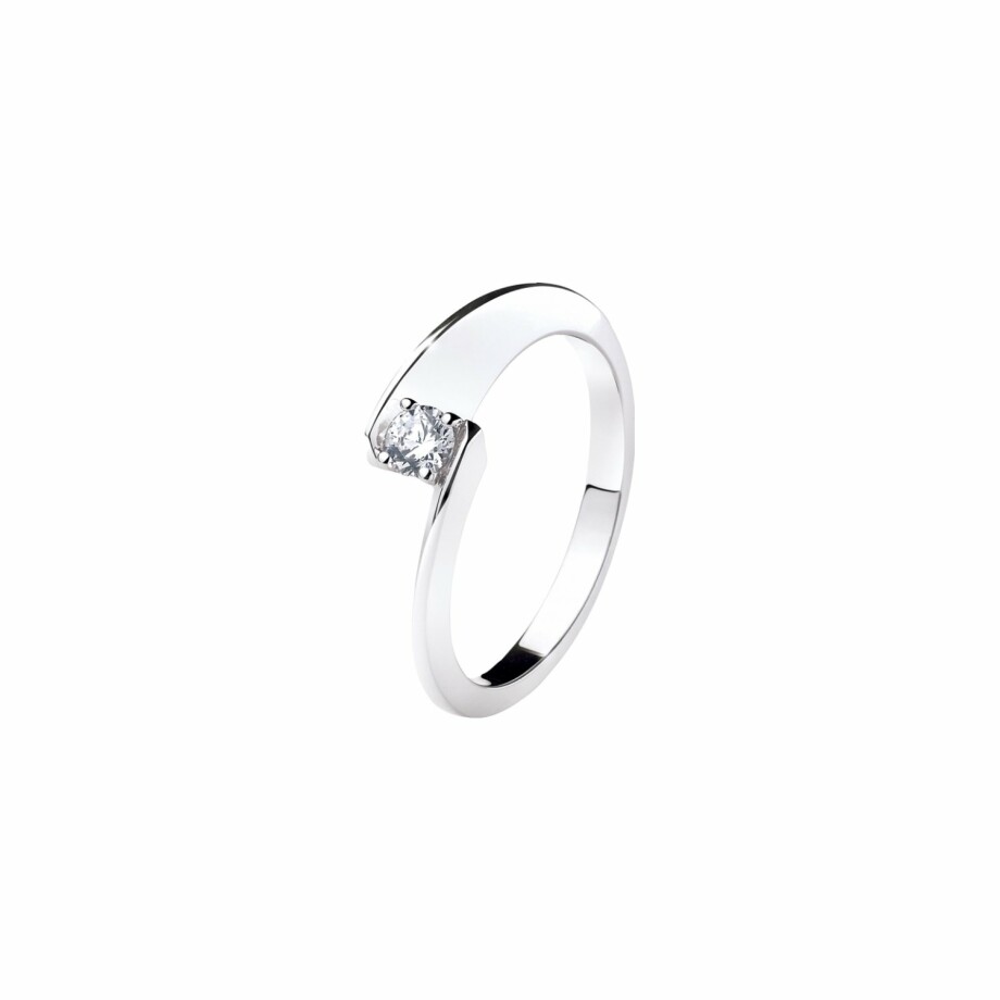 Solitaire Garel Envol en or blanc et diamant de 0.1ct