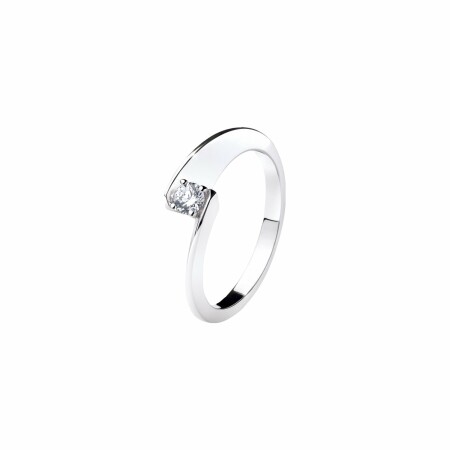 Solitaire Garel Envol en or blanc et diamant de 0.25ct