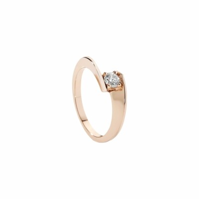 Solitaire Garel Envol en or rose et diamant de 0.10ct