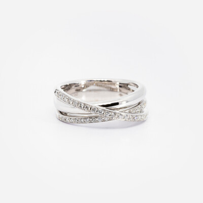 Bague or blanc & diamants  