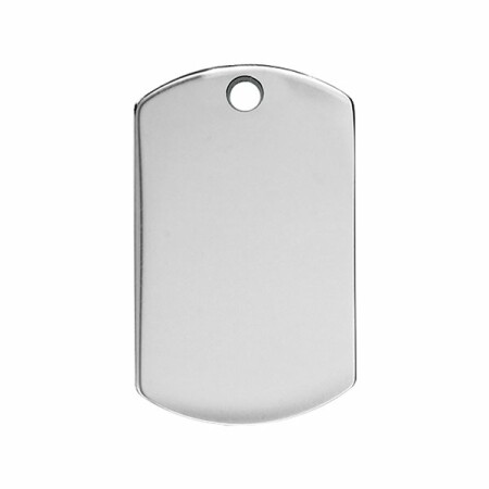 Pendentif plaque argent 23x40 pans arrondis