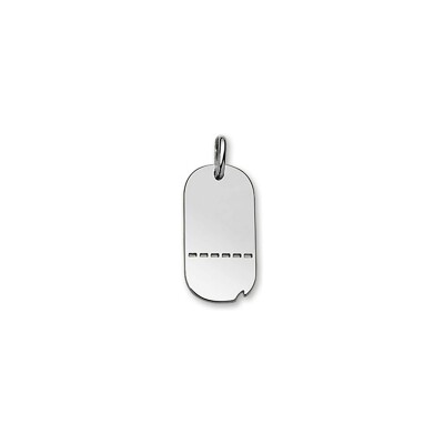 Pendentif plaque petit modèle en argent rhodié