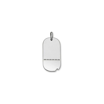 Pendentif plaque moyen modèle en argent rhodié